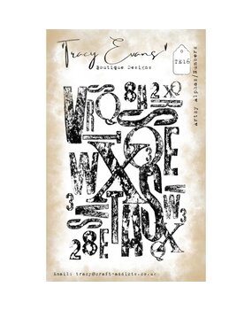 Tracy Evans Artsy Alpha/Numbers A7 Clear Stamp (TE016) Tracy Evans Artsy Alpha/Numbers A7 Clear Stamp (TE016)