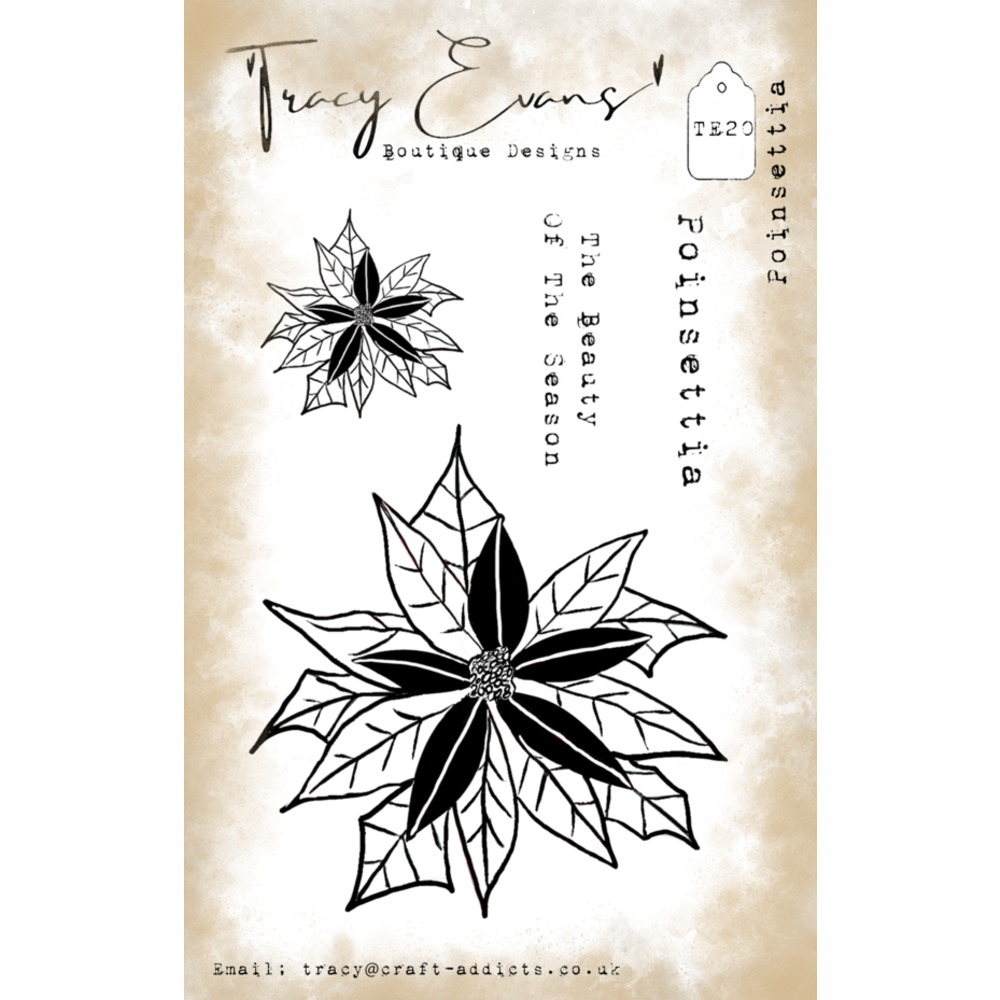 Tracy Evans Poinsettia A7 Clear Stamp (TE020) - Paperpads.nl