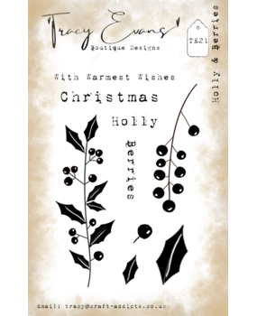Tracy Evans Holly and Berries A7 Clear Stamp (TE021) Tracy Evans Holly and Berries A7 Clear Stamp (TE021)