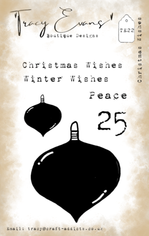 Tracy Evans Christmas Wishes A7 Clear Stamp (TE022) Tracy Evans Christmas Wishes A7 Clear Stamp (TE022)