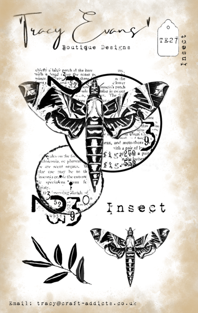 Tracy Evans Insect A7 Clear Stamp (TE027)