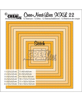 Crealies Nest Dies Squares Stitch Line (CLNestXXL22) Crealies Nest Dies Squares Stitch Line (CLNestXXL22)