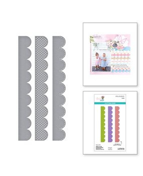 Spellbinders Simple Vintage Flower Shoppe Stitch & Dots Scallop Borders Dies (S3-536)