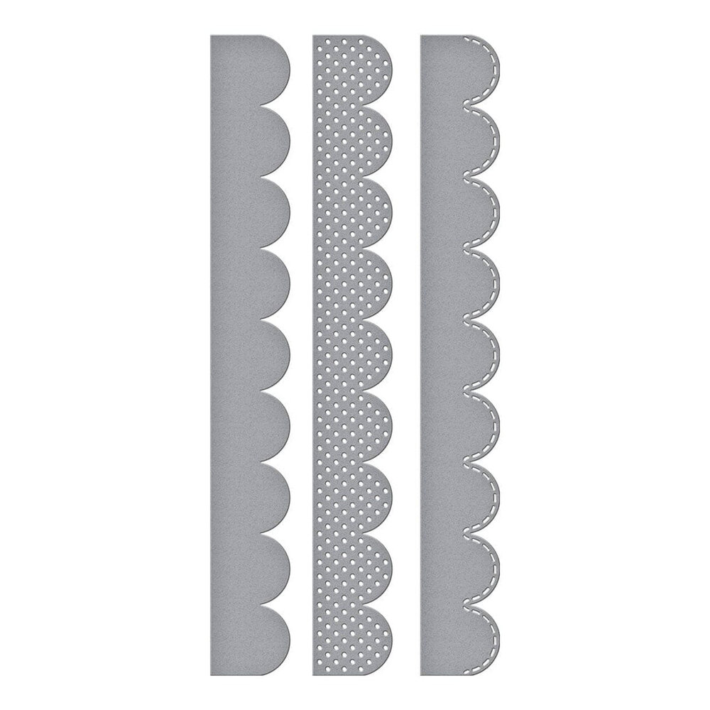 Spellbinders Simple Vintage Flower Shoppe Stitch & Dots Scallop Borders Dies (S3-536)