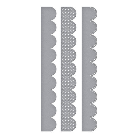 Spellbinders Simple Vintage Flower Shoppe Stitch & Dots Scallop Borders Dies (S3-536)