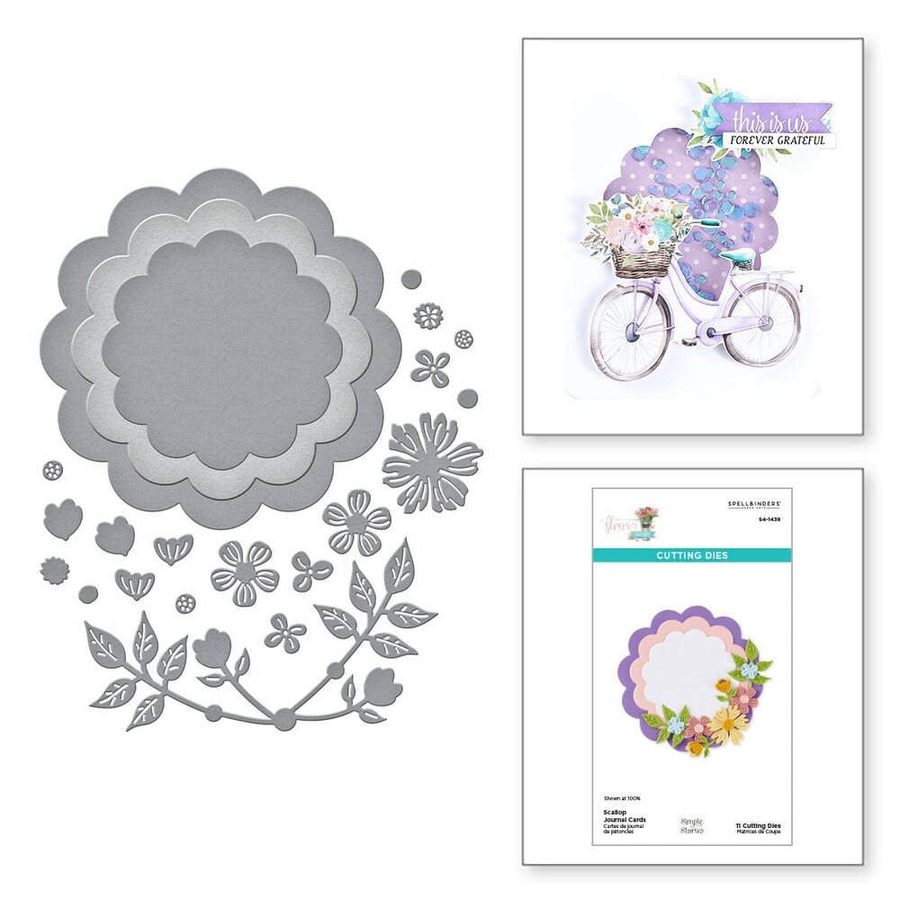 Spellbinders Simple Vintage Flower Shoppe Scallop Journal Cards Dies (S4-1438) Spellbinders Simple Vintage Flower Shoppe Scallop Journal Cards Dies (S4-1438)