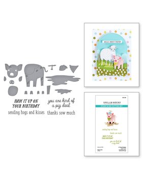 Spellbinders On the Farm Ham It Up Stamp & Die Set (SDS-199) Spellbinders On the Farm Ham It Up Stamp & Die Set (SDS-199)