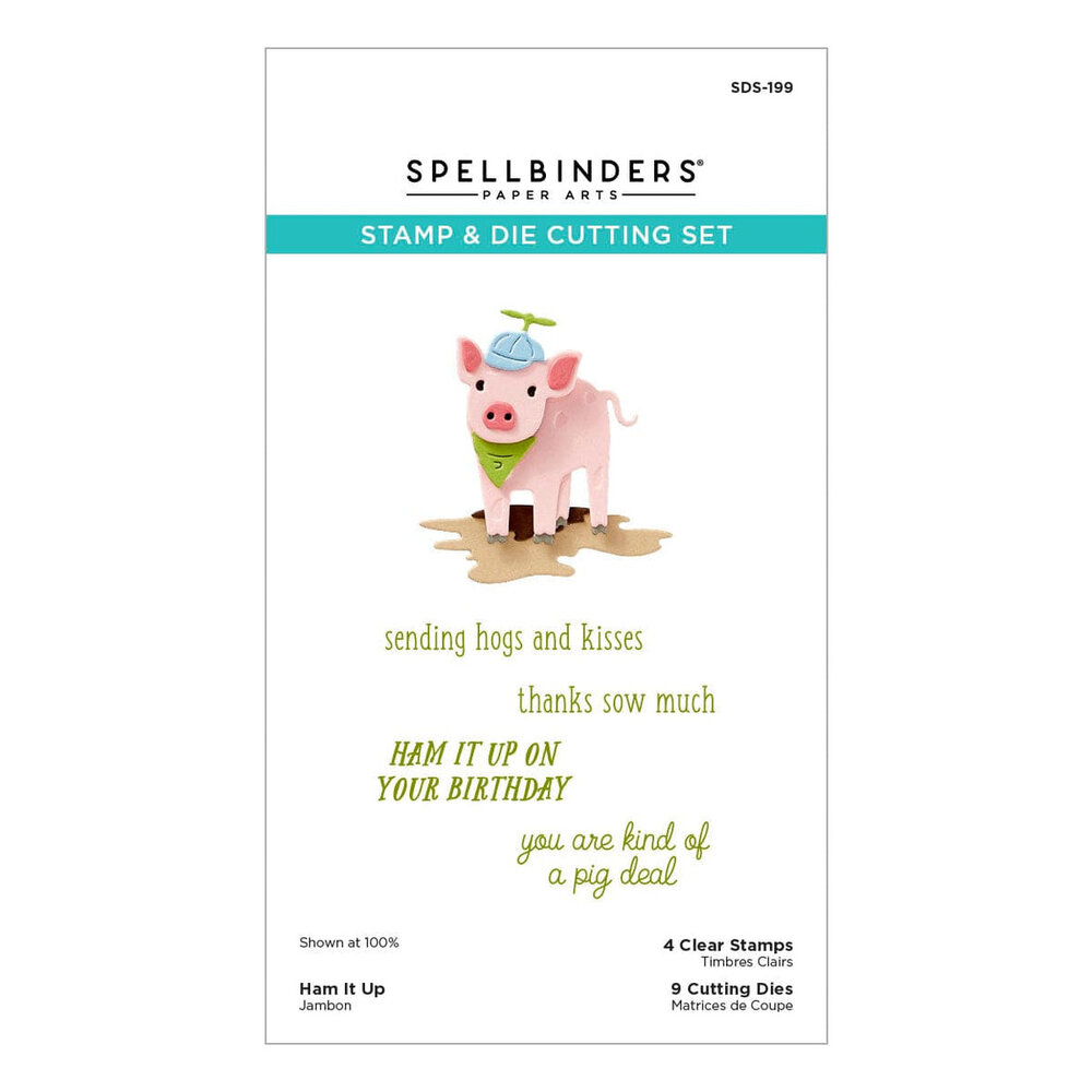 Spellbinders On the Farm Ham It Up Stamp & Die Set (SDS-199) Spellbinders On the Farm Ham It Up Stamp & Die Set (SDS-199)