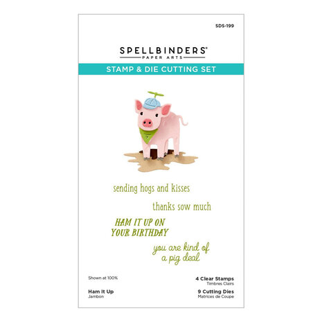 Spellbinders On the Farm Ham It Up Stamp & Die Set (SDS-199) Spellbinders On the Farm Ham It Up Stamp & Die Set (SDS-199)