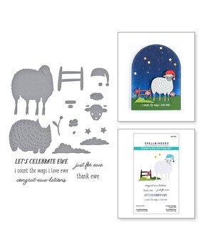 Spellbinders On the Farm Counting Sheep Stamp & Die Set (SDS-200) Spellbinders On the Farm Counting Sheep Stamp & Die Set (SDS-200)
