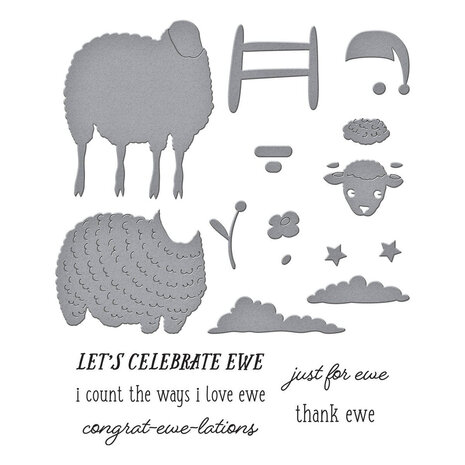 Spellbinders On the Farm Counting Sheep Stamp & Die Set (SDS-200) Spellbinders On the Farm Counting Sheep Stamp & Die Set (SDS-200)