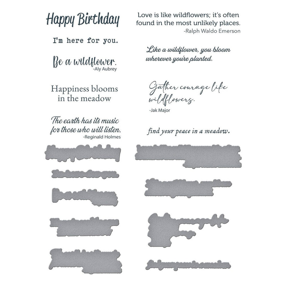 Spellbinders Through the Meadow Sentiments BetterPress Plate & Die Set (BP-244) Spellbinders Through the Meadow Sentiments BetterPress Plate & Die Set (BP-244)