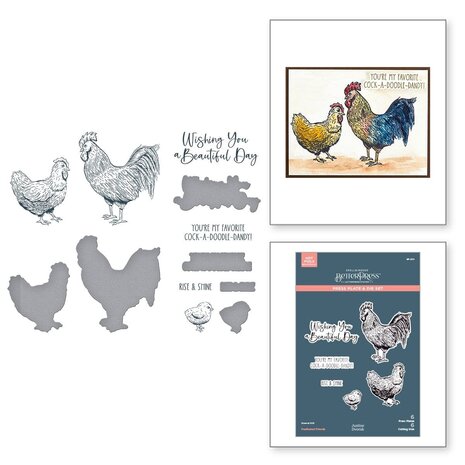 Spellbinders Justine's Farm Feathered Friends BetterPress Plate & Die Set (BP-234)