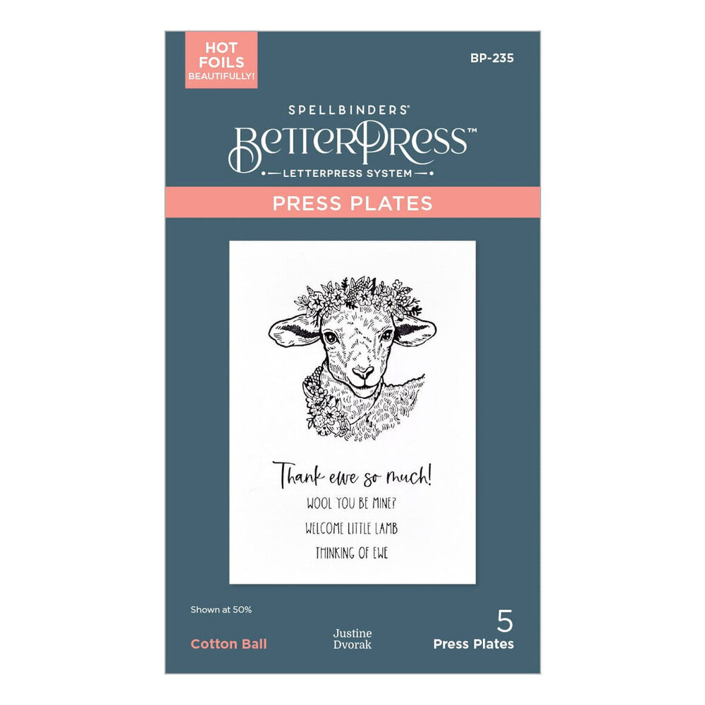 Spellbinders Justine's Farm Cotton Ball BetterPress Plate & Die Set (BP-235) Spellbinders Justine's Farm Cotton Ball BetterPress Plate & Die Set (BP-235)