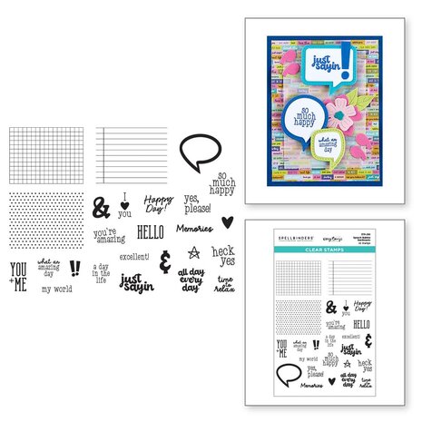Spellbinders Just Sayin' Speech Bubbles Sentiments Clear Stamp (STP-250) Spellbinders Just Sayin' Speech Bubbles Sentiments Clear Stamp (STP-250)