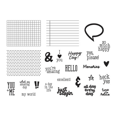 Spellbinders Just Sayin' Speech Bubbles Sentiments Clear Stamp (STP-250) Spellbinders Just Sayin' Speech Bubbles Sentiments Clear Stamp (STP-250)