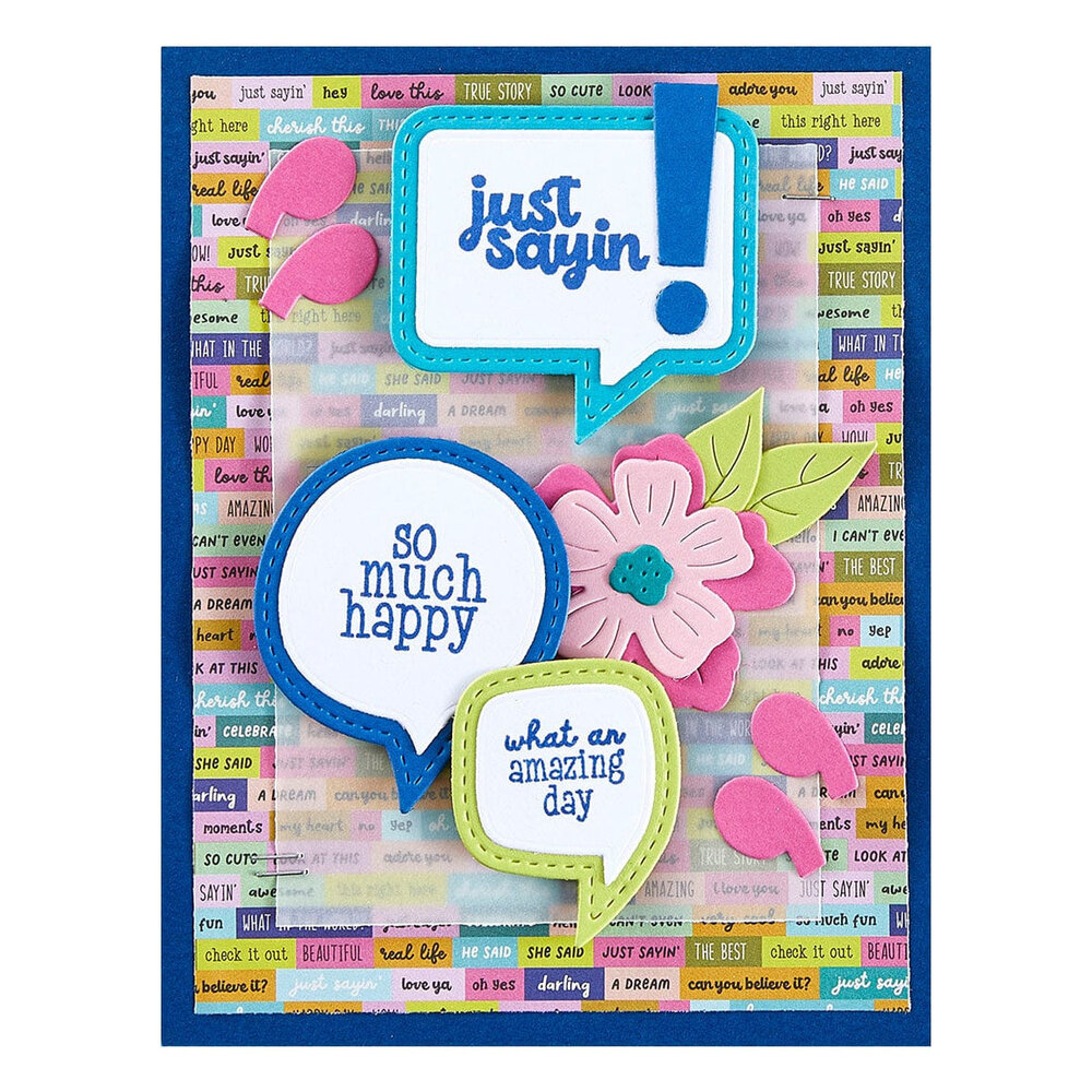 Spellbinders Just Sayin' Speech Bubbles Sentiments Clear Stamp (STP-250) Spellbinders Just Sayin' Speech Bubbles Sentiments Clear Stamp (STP-250)