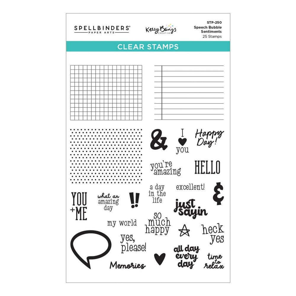 Spellbinders Just Sayin' Speech Bubbles Sentiments Clear Stamp (STP-250) Spellbinders Just Sayin' Speech Bubbles Sentiments Clear Stamp (STP-250)