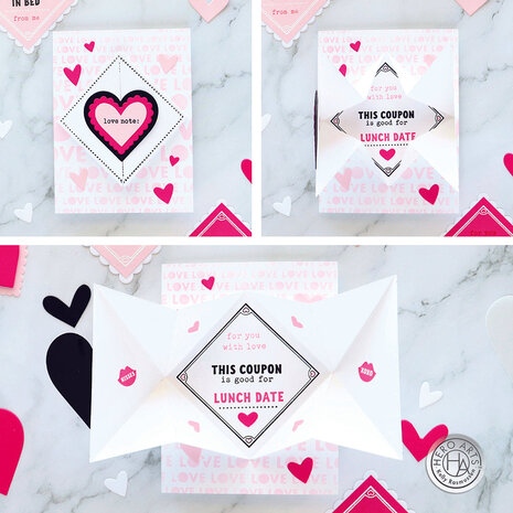 Hero Arts Love Notes Folded Love Note Fancy Dies (DF243) Hero Arts Love Notes Folded Love Note Fancy Dies (DF243)
