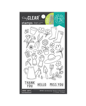 Hero Arts In The Garden Gardening Tools & Flowers Clear Stamp Set (CM788) Hero Arts In The Garden Gardening Tools & Flowers Clear Stamp Set (CM788)