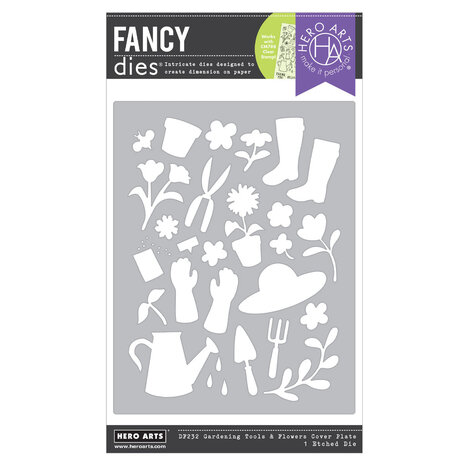 Hero Arts In The Garden Gardening Tools & Flowers Cover Plate Dies (DF232) Hero Arts In The Garden Gardening Tools & Flowers Cover Plate Dies (DF232)