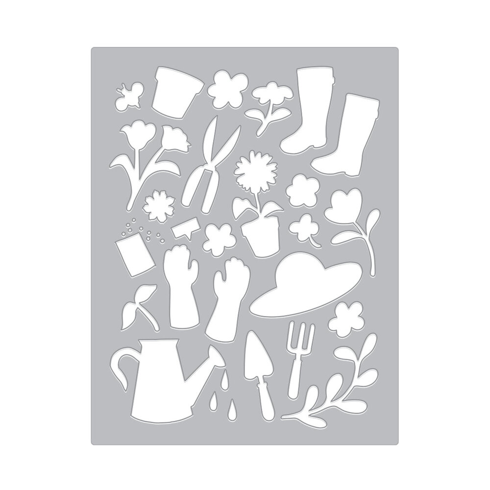 Hero Arts In The Garden Gardening Tools & Flowers Cover Plate Dies (DF232) Hero Arts In The Garden Gardening Tools & Flowers Cover Plate Dies (DF232)