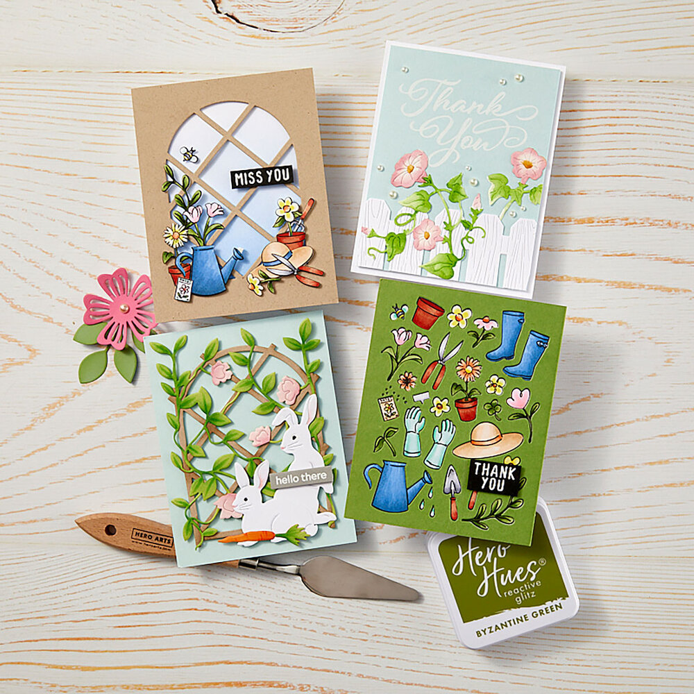 Hero Arts In The Garden Gardening Tools & Flowers Cover Plate Dies (DF232) Hero Arts In The Garden Gardening Tools & Flowers Cover Plate Dies (DF232)