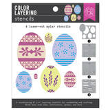 Hero Arts Charming Easter Decorative Eggs Layering Stencil (SA294)