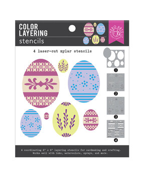 Hero Arts Charming Easter Decorative Eggs Layering Stencil (SA294) Hero Arts Charming Easter Decorative Eggs Layering Stencil (SA294)