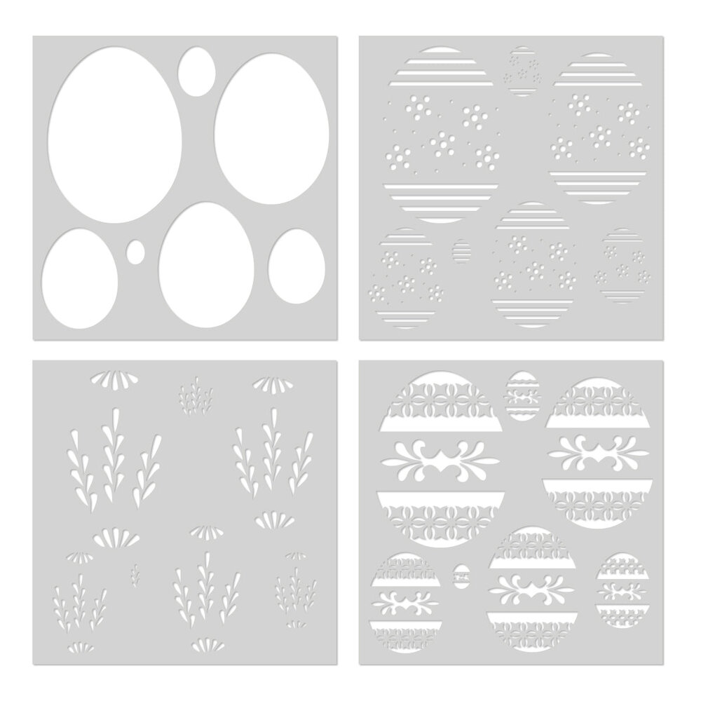 Hero Arts Charming Easter Decorative Eggs Layering Stencil (SA294) Hero Arts Charming Easter Decorative Eggs Layering Stencil (SA294)
