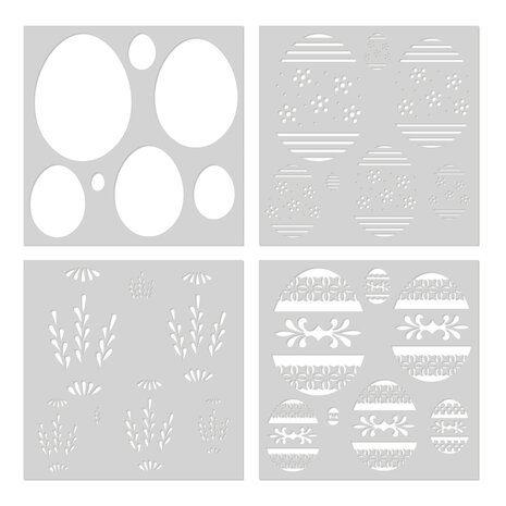 Hero Arts Charming Easter Decorative Eggs Layering Stencil (SA294) Hero Arts Charming Easter Decorative Eggs Layering Stencil (SA294)