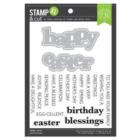 Hero Arts Charming Easter Happy Easter Clear Stamp & Dies (DC312) Hero Arts Charming Easter Happy Easter Clear Stamp & Dies (DC312)