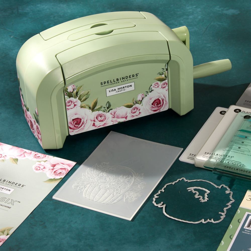 Spellbinders SPECIAL EDITION Lisa Horton Crafts Sage Green Platinum SIX Die Cutting & Embossing Machine (PE-119)