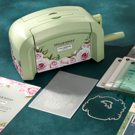 Spellbinders SPECIAL EDITION Lisa Horton Crafts Sage Green Platinum SIX Die Cutting & Embossing Machine (PE-119)