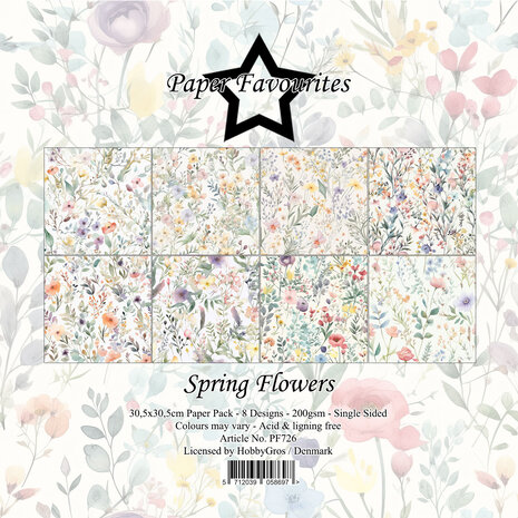 Paper Favourites Spring Flowers 12x12 Inch Paper Pack (PF726)