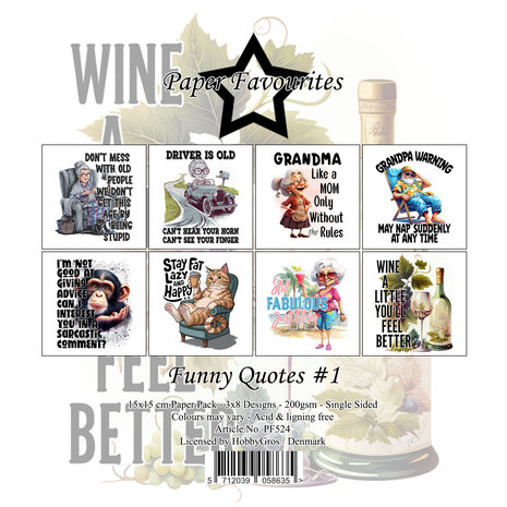 Paper Favourites Funny Quotes #1 6x6 Inch Paper Pack (PF524) Paper Favourites Funny Quotes #1 6x6 Inch Paper Pack (PF524)