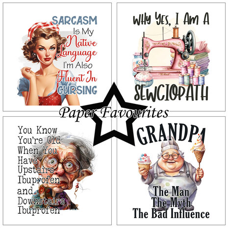 Paper Favourites Funny Quotes #2 6x6 Inch Paper Pack (PF525) Paper Favourites Funny Quotes #2 6x6 Inch Paper Pack (PF525)