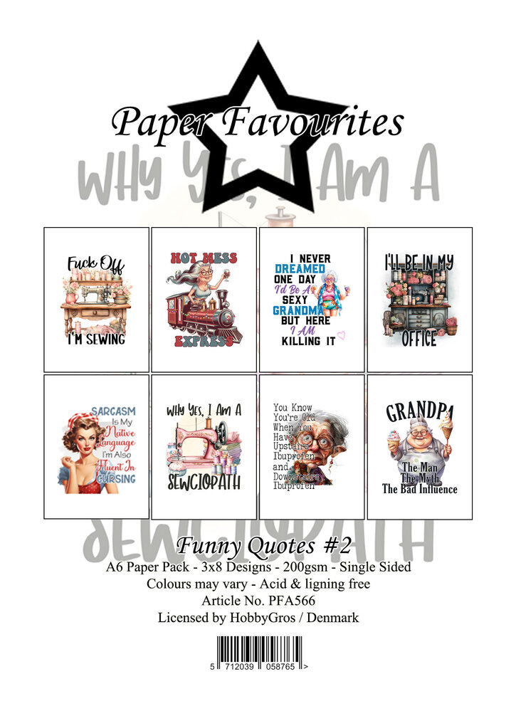 Paper Favourites Funny Quotes #2 A6 Paper Pack (PFA566) Paper Favourites Funny Quotes #2 A6 Paper Pack (PFA566)