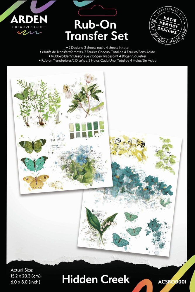 Arden Creative Studio Hidden Creek 6x8 Inch Rub-On Transfer Set (ACSRO0001) Arden Creative Studio Hidden Creek 6x8 Inch Rub-On Transfer Set (ACSRO0001)
