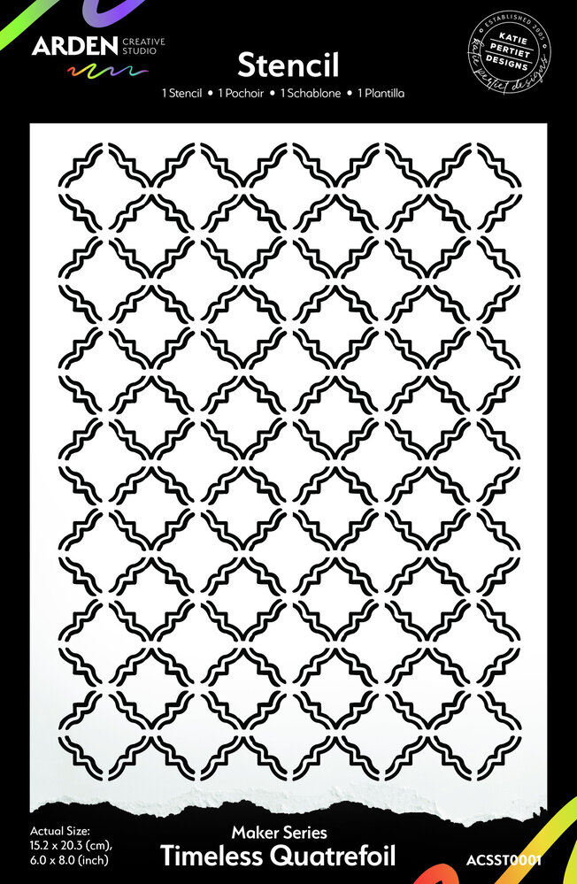 Arden Creative Studio Hidden Creek Timeless Quatrefoil 6x8 Inch Stencil (ACSST0001) Arden Creative Studio Hidden Creek Timeless Quatrefoil 6x8 Inch Stencil (ACSST0001)