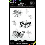 Arden Creative Studio Hidden Creek Ledger Wings 4x6 Inch Clear Stamp Set (ACSCS0002)