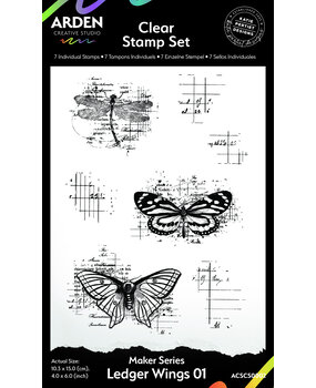 Arden Creative Studio Hidden Creek Ledger Wings 4x6 Inch Clear Stamp Set (ACSCS0002) Arden Creative Studio Hidden Creek Ledger Wings 4x6 Inch Clear Stamp Set (ACSCS0002)