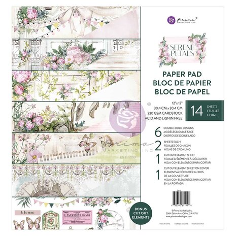 Prima Marketing Inc Serene Petals 12x12 Inch Paper Pad (671198)
