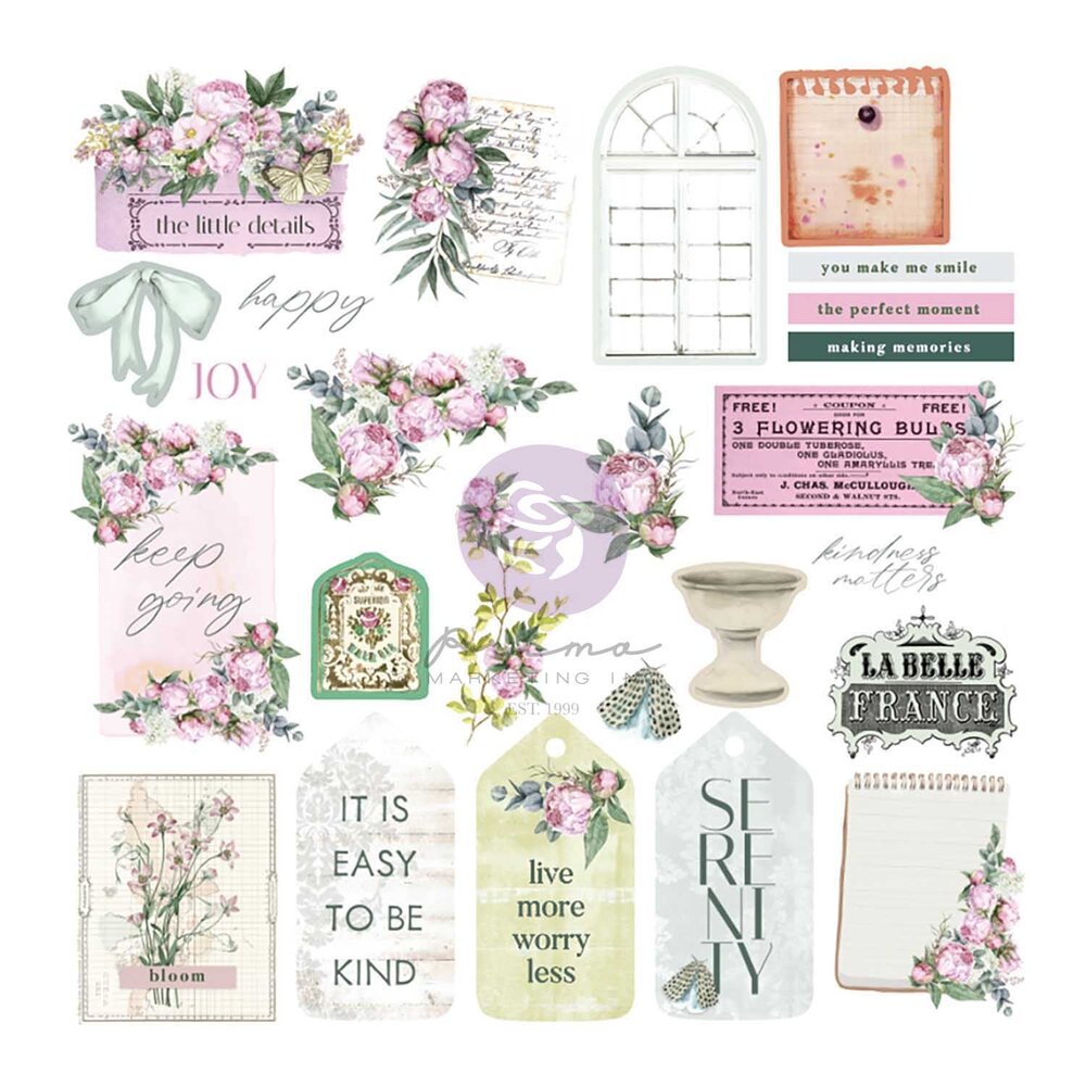 Prima Marketing Inc Serene Petals Ephemera Garden Tags (671242) Prima Marketing Inc Serene Petals Ephemera Garden Tags (671242)