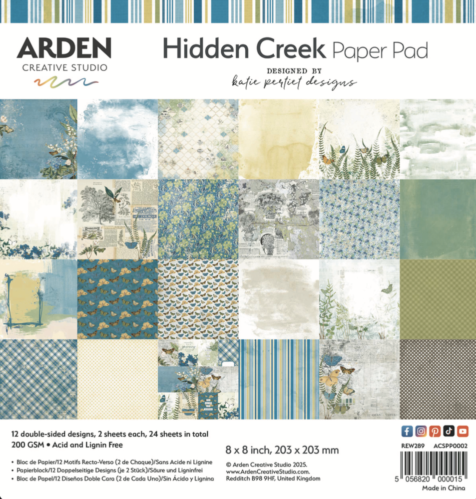 Arden Creative Studio Hidden Creek 12x12 Inch Paper Pad (ACSPP0001)