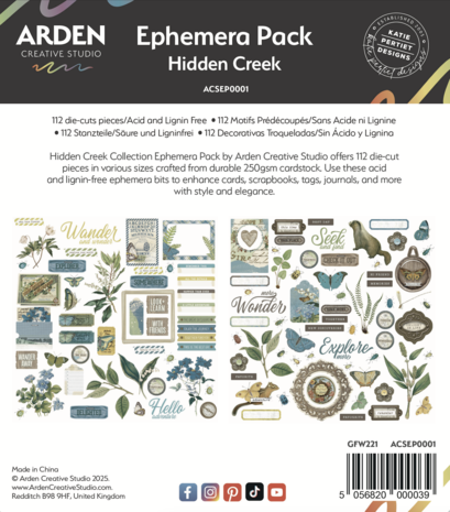 Arden Creative Studio Hidden Creek Ephemera Pack (ACSEP0001) Arden Creative Studio Hidden Creek Ephemera Pack (ACSEP0001)