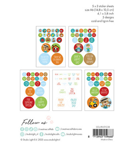 Creative Craftlab Friendz On the Farm A6 Sticker Pad (CCL-FR-STIC38)