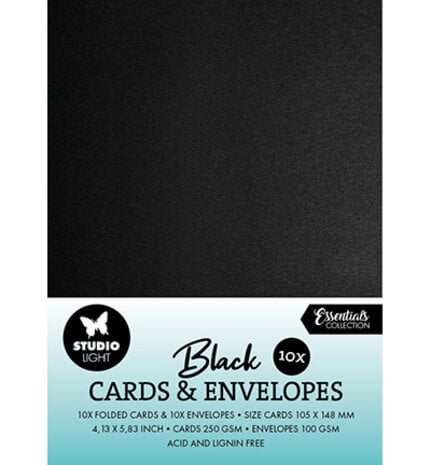 Studio Light Consumables A6 Cards & Envelopes Black (SL-CO-CE03)