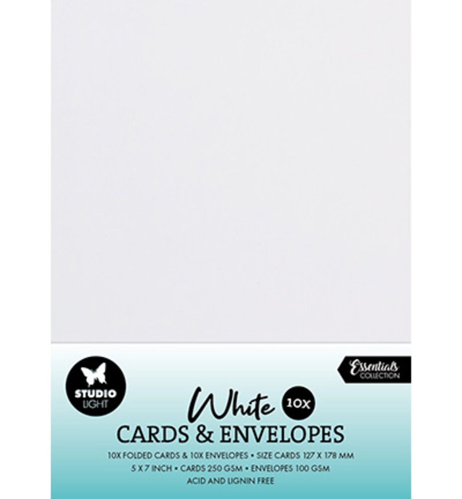 Studio Light Consumables 5x7 Inch Cards & Envelopes White (SL-CO-CE05) Studio Light Consumables 5x7 Inch Cards & Envelopes White (SL-CO-CE05)