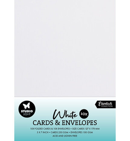 Studio Light Consumables 5x7 Inch Cards & Envelopes White (SL-CO-CE05) Studio Light Consumables 5x7 Inch Cards & Envelopes White (SL-CO-CE05)